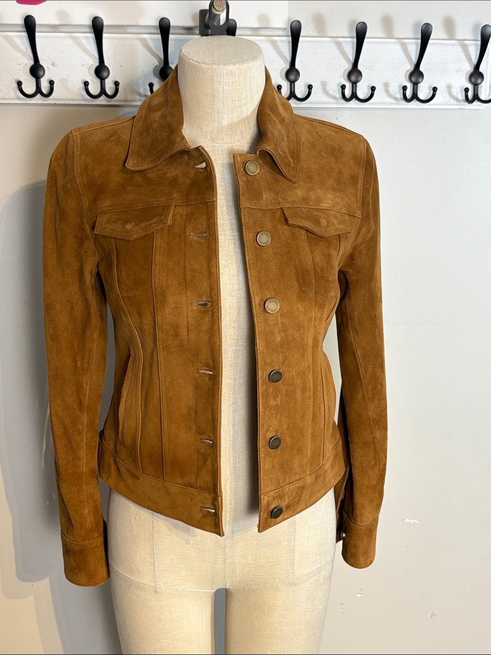 Banana Republic Chestnut Brown Suede Jean Jacket Size xs